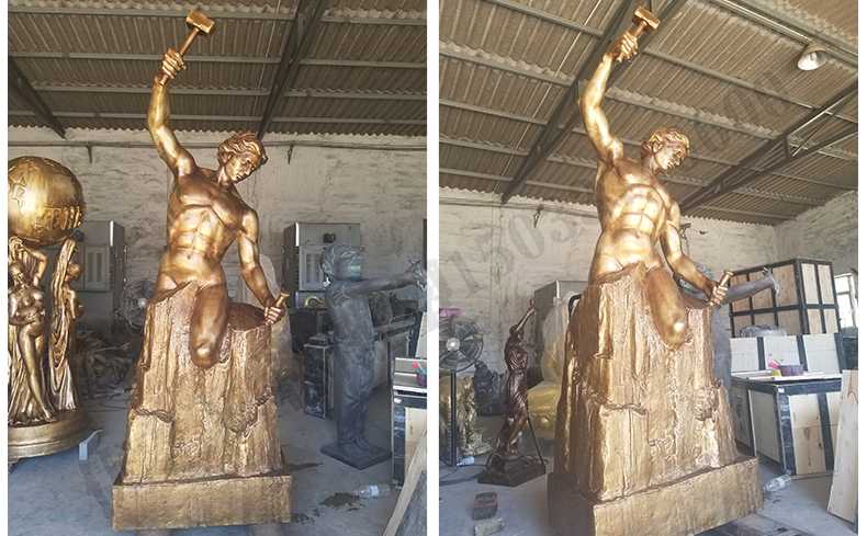 雕刻自我人物雕塑，銅雕刻自我，自我雕刻純銅雕塑