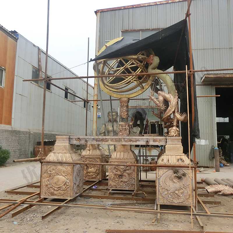 渾天地動儀，銅地震儀雕塑，銅地動儀景觀